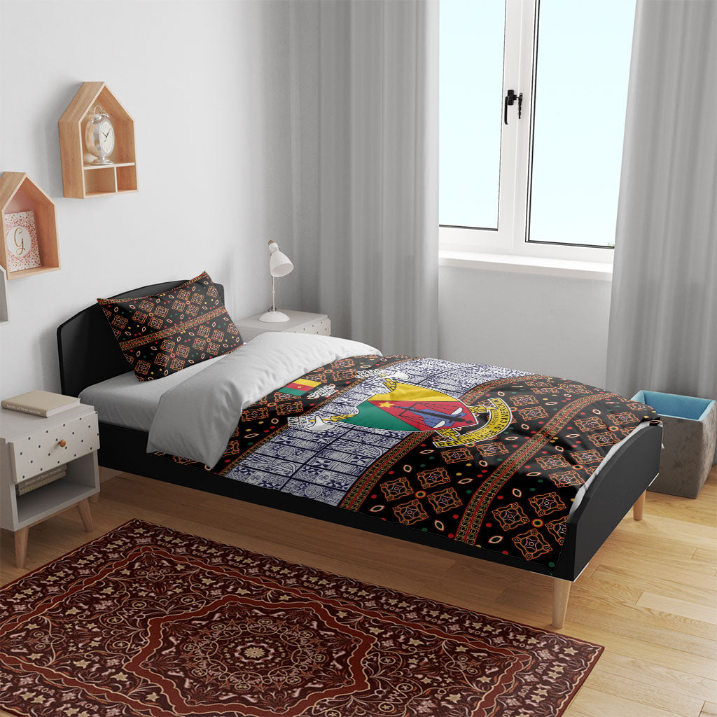 Cameroon Toghu Bedding Set Flag Coat Of Arms - Traditional Bamenda Art