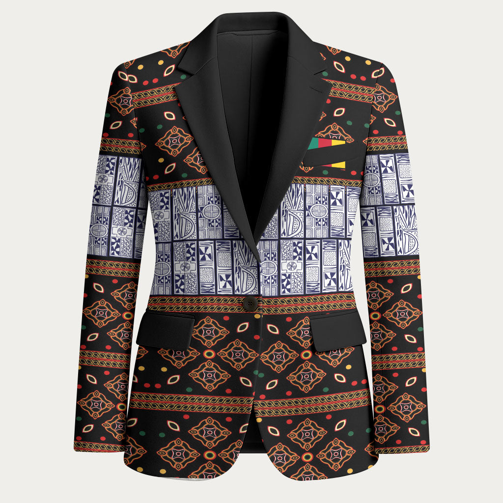 Cameroon Toghu Blazer Flag Coat Of Arms - Traditional Bamenda Art