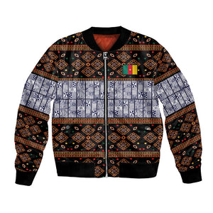 Cameroon Toghu Bomber Jacket Flag Coat Of Arms - Traditional Bamenda Art