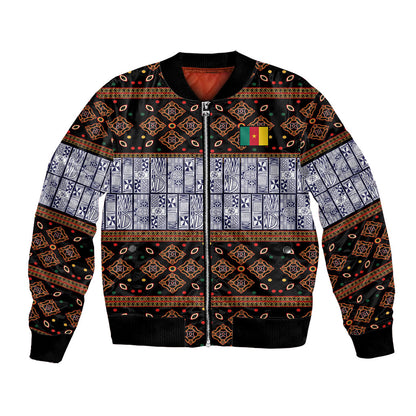 Cameroon Toghu Bomber Jacket Flag Coat Of Arms - Traditional Bamenda Art