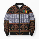 Cameroon Toghu Bomber Puffer Jacket Flag Coat Of Arms - Traditional Bamenda Art