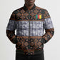 Cameroon Toghu Bomber Puffer Jacket Flag Coat Of Arms - Traditional Bamenda Art