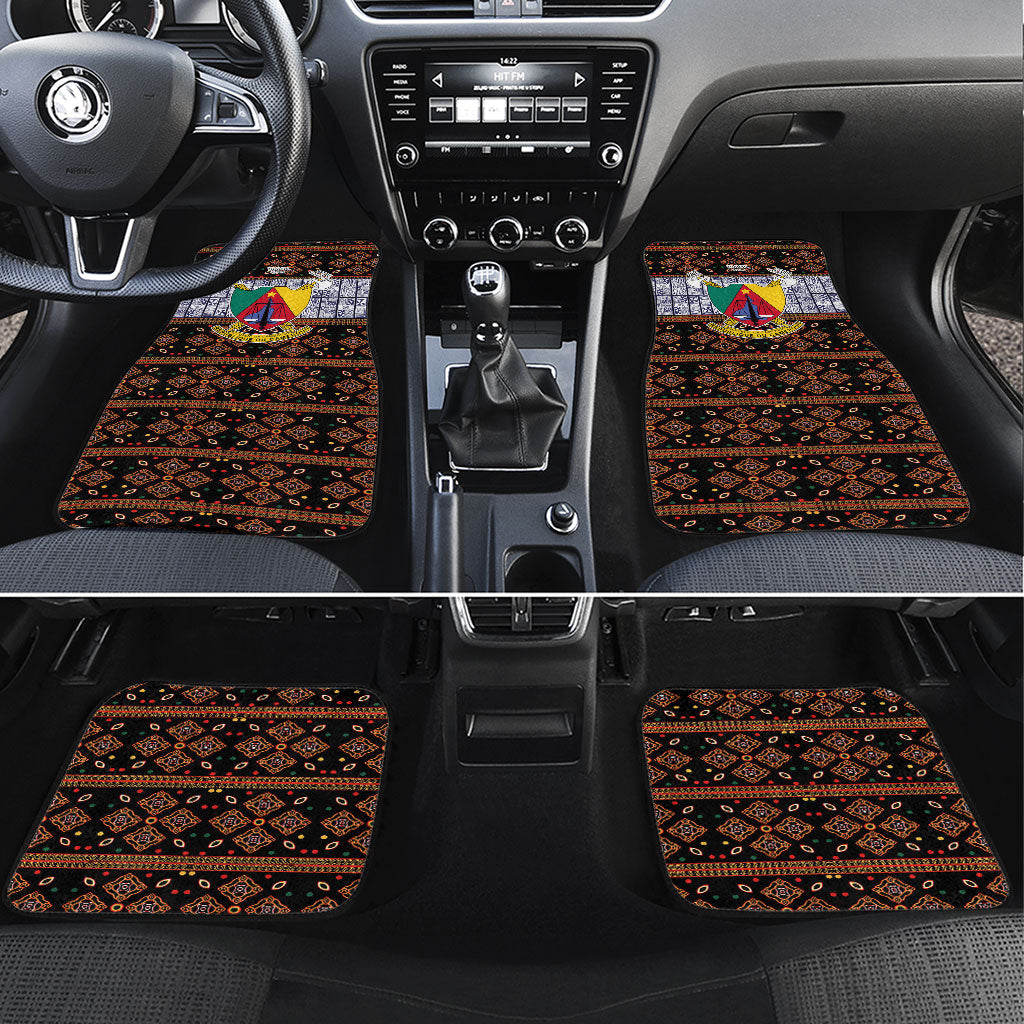 Cameroon Toghu Car Mats Flag Coat Of Arms - Traditional Bamenda Art