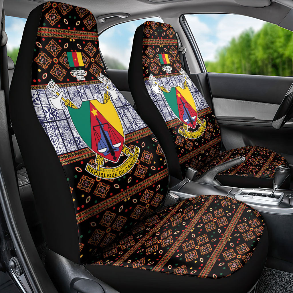 Cameroon Toghu Car Seat Cover Flag Coat Of Arms - Traditional Bamenda Art