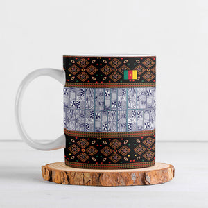 Cameroon Toghu Ceramic Mug Flag Coat Of Arms - Traditional Bamenda Art