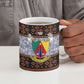 Cameroon Toghu Ceramic Mug Flag Coat Of Arms - Traditional Bamenda Art