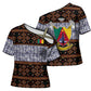 Cameroon Toghu Cross Shoulder Shirt Flag Coat Of Arms - Traditional Bamenda Art