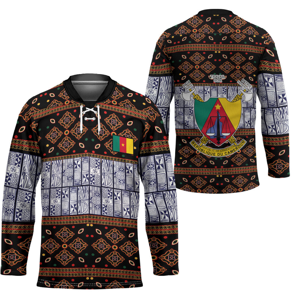Cameroon Toghu Hockey Jersey Flag Coat Of Arms - Traditional Bamenda Art