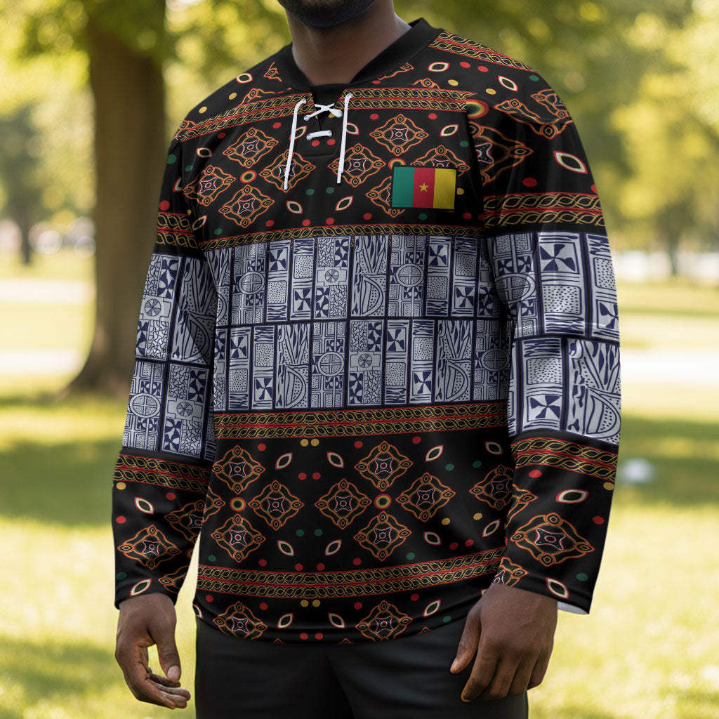 Cameroon Toghu Hockey Jersey Flag Coat Of Arms - Traditional Bamenda Art