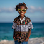 Cameroon Toghu Kid Hawaiian Shirt Flag Coat Of Arms - Traditional Bamenda Art