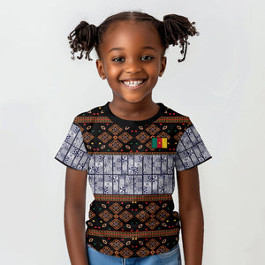 Cameroon Toghu Kid T shirt Flag Coat Of Arms - Traditional Bamenda Art