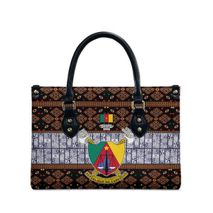 Cameroon Toghu Leather Bag Flag Coat Of Arms - Traditional Bamenda Art