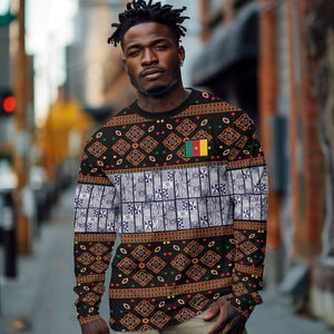 Cameroon Toghu Long Sleeve Shirt Flag Coat Of Arms - Traditional Bamenda Art