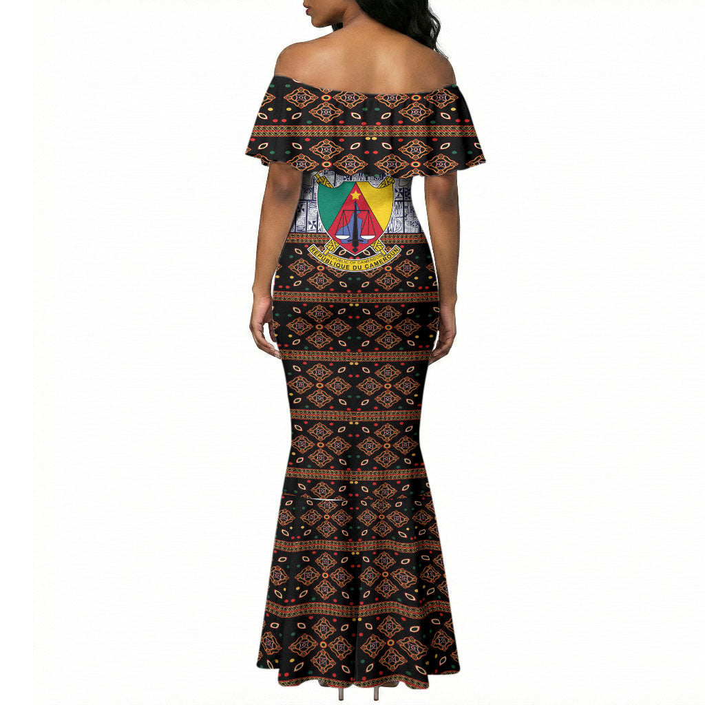 Cameroon Toghu Mermaid Dress Flag Coat Of Arms - Traditional Bamenda Art