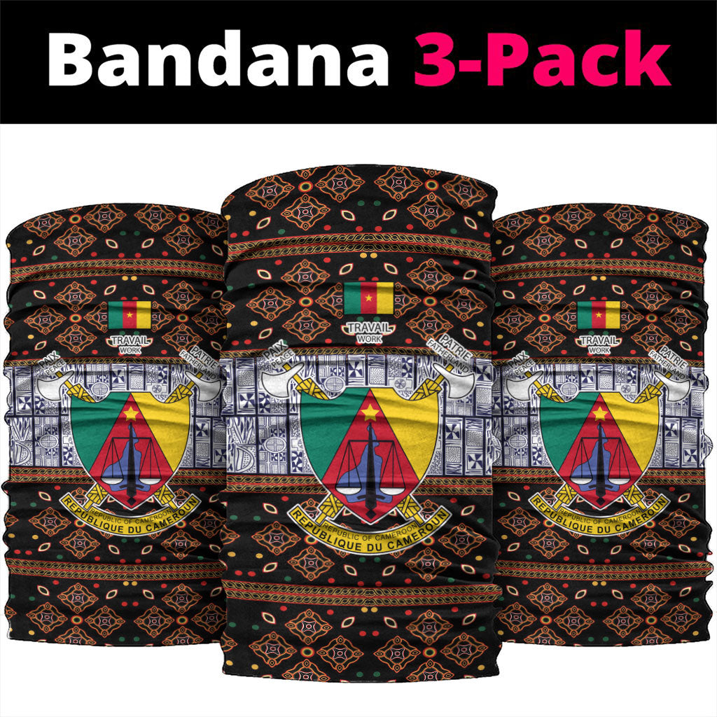 Cameroon Toghu Neck Gaiter Flag Coat Of Arms - Traditional Bamenda Art