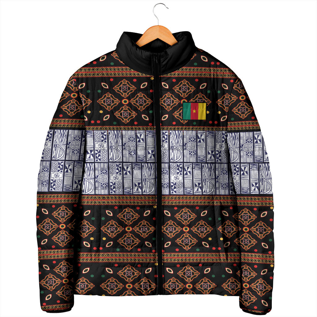 Cameroon Toghu Padded Jacket Flag Coat Of Arms - Traditional Bamenda Art