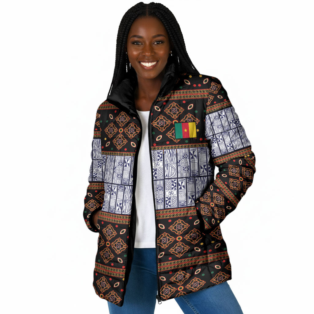 Cameroon Toghu Padded Jacket Flag Coat Of Arms - Traditional Bamenda Art