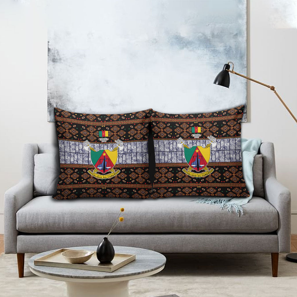 Cameroon Toghu Pillow Cover Flag Coat Of Arms - Traditional Bamenda Art