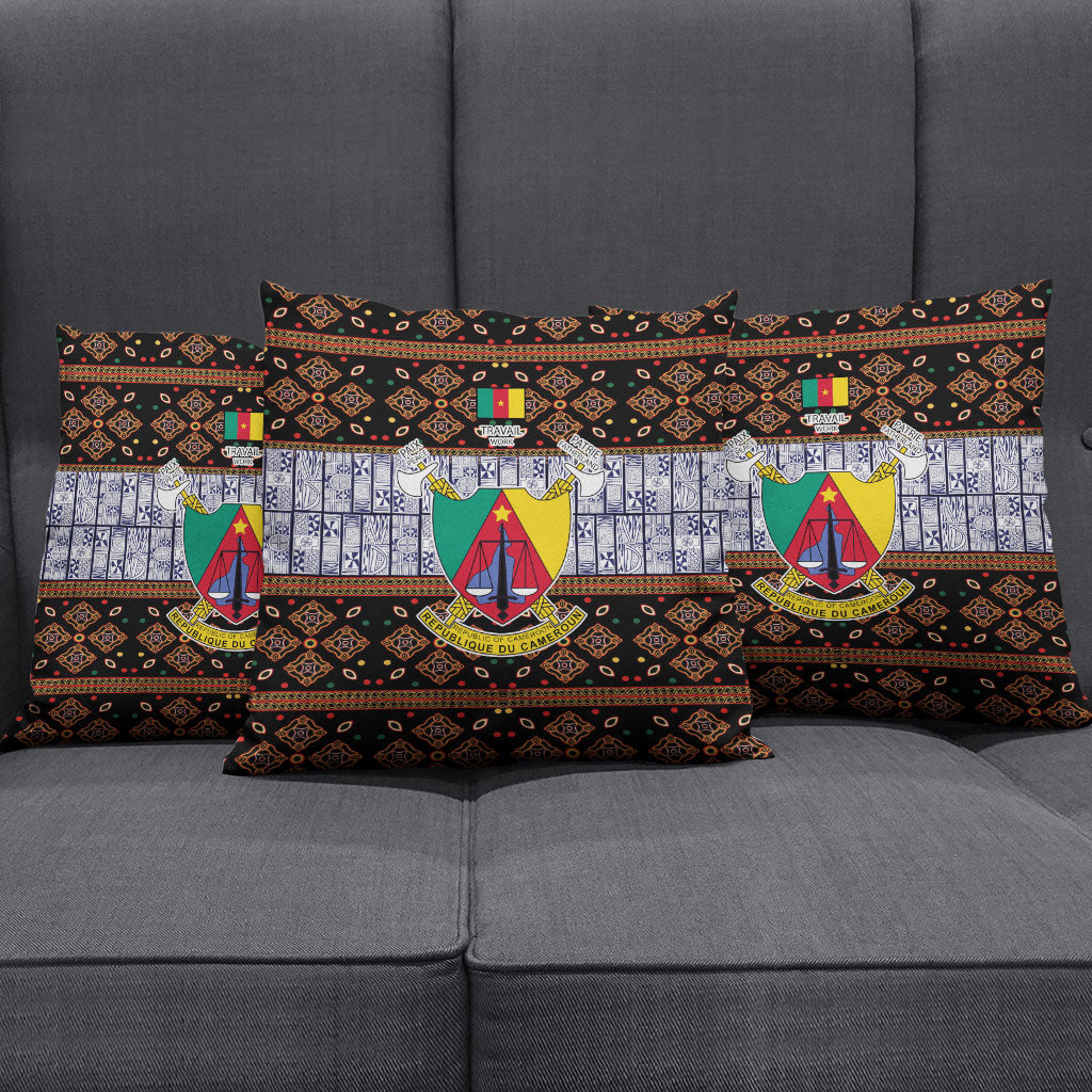 Cameroon Toghu Pillow Cover Flag Coat Of Arms - Traditional Bamenda Art