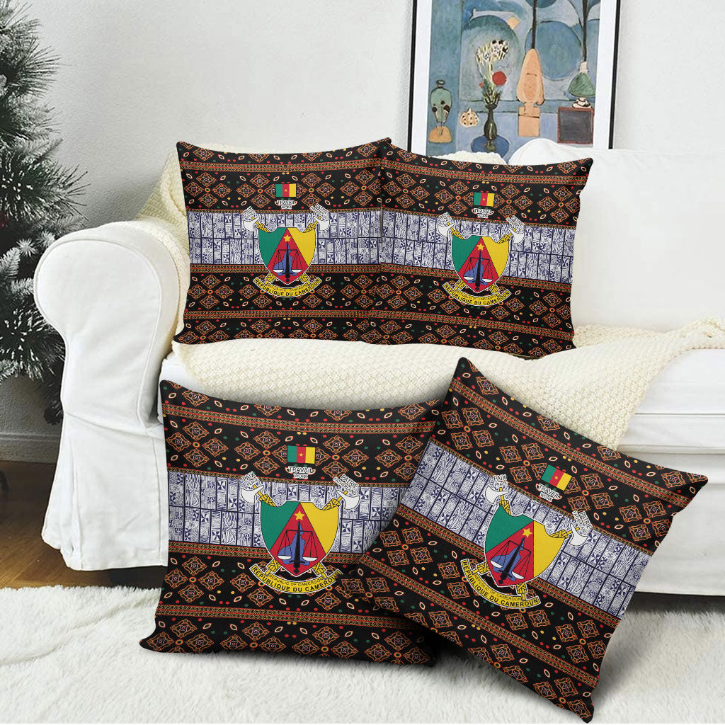 Cameroon Toghu Pillow Cover Flag Coat Of Arms - Traditional Bamenda Art