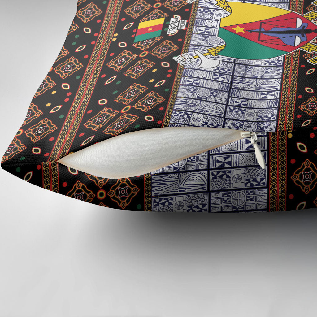 Cameroon Toghu Pillow Cover Flag Coat Of Arms - Traditional Bamenda Art