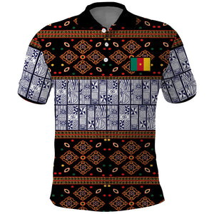 Cameroon Toghu Polo Shirt Flag Coat Of Arms - Traditional Bamenda Art