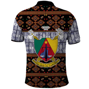 Cameroon Toghu Polo Shirt Flag Coat Of Arms - Traditional Bamenda Art