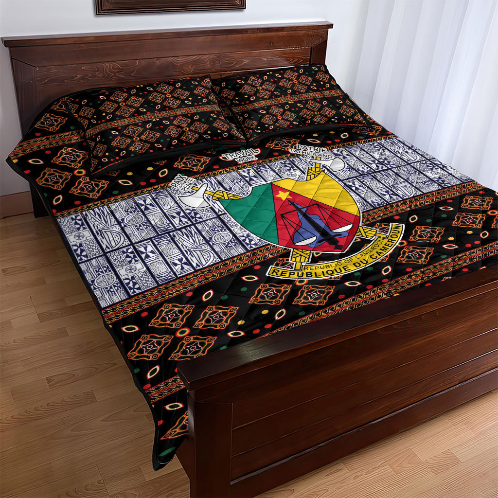 Cameroon Toghu Quilt Bed Set Flag Coat Of Arms - Traditional Bamenda Art