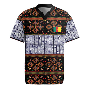 Cameroon Toghu Rugby Jersey Flag Coat Of Arms - Traditional Bamenda Art