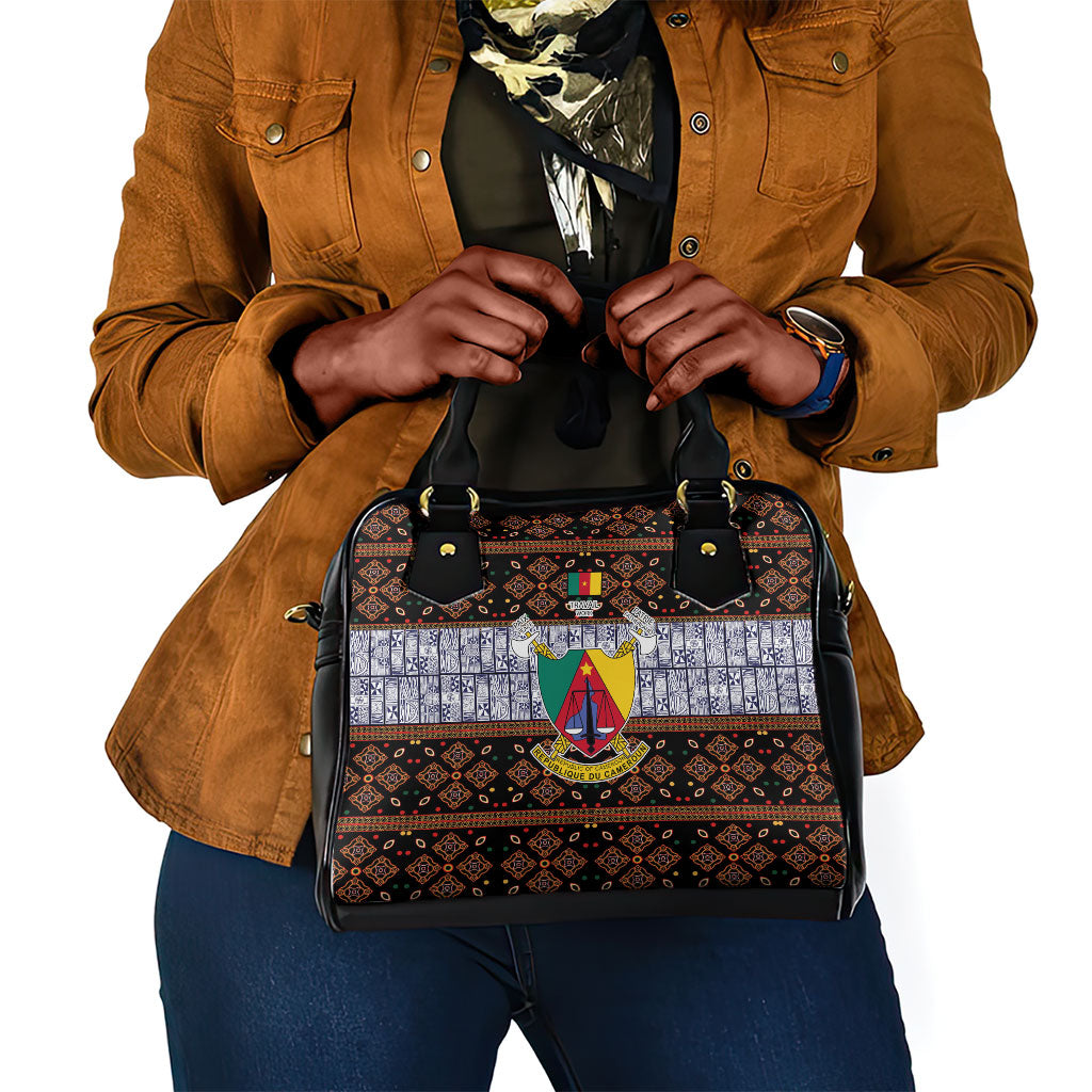 Cameroon Toghu Shoulder Handbag Flag Coat Of Arms - Traditional Bamenda Art
