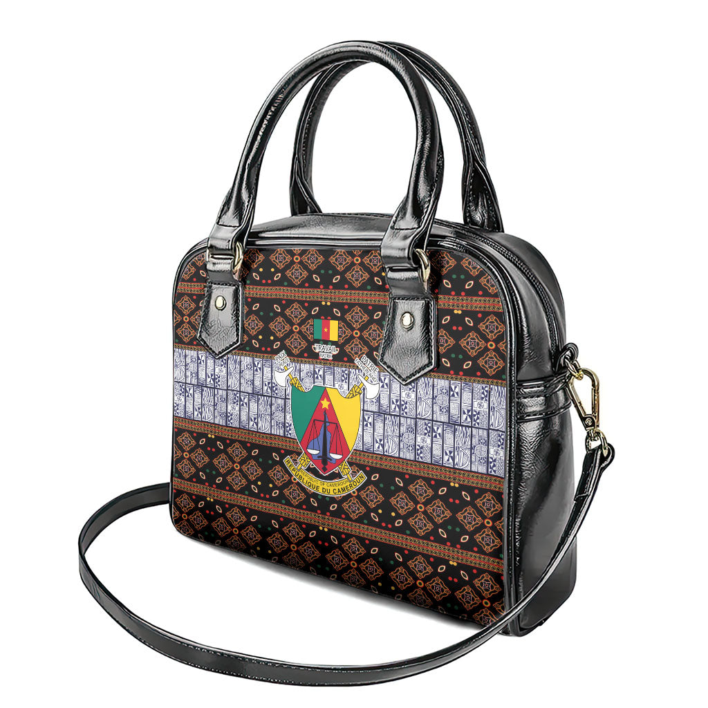 Cameroon Toghu Shoulder Handbag Flag Coat Of Arms - Traditional Bamenda Art
