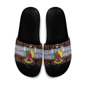 Cameroon Toghu Slide Sandals Flag Coat Of Arms - Traditional Bamenda Art