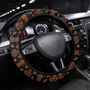 Cameroon Toghu Steering Wheel Cover Flag Coat Of Arms - Traditional Bamenda Art