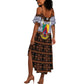Cameroon Toghu Summer Maxi Dress Flag Coat Of Arms - Traditional Bamenda Art