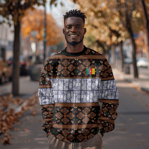 Cameroon Toghu Sweatshirt Flag Coat Of Arms - Traditional Bamenda Art