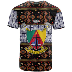 Cameroon Toghu T shirt Flag Coat Of Arms - Traditional Bamenda Art