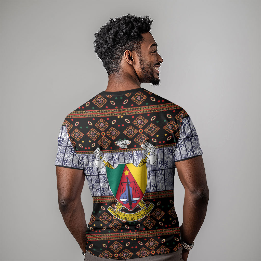 Cameroon Toghu T shirt Flag Coat Of Arms - Traditional Bamenda Art