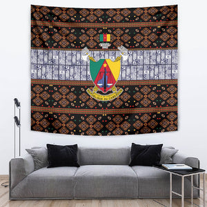 Cameroon Toghu Tapestry Flag Coat Of Arms - Traditional Bamenda Art
