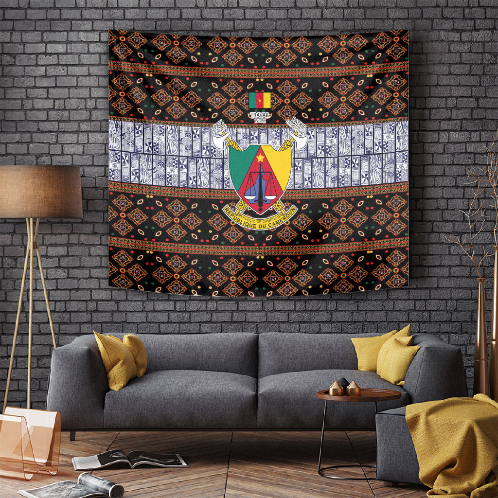 Cameroon Toghu Tapestry Flag Coat Of Arms - Traditional Bamenda Art
