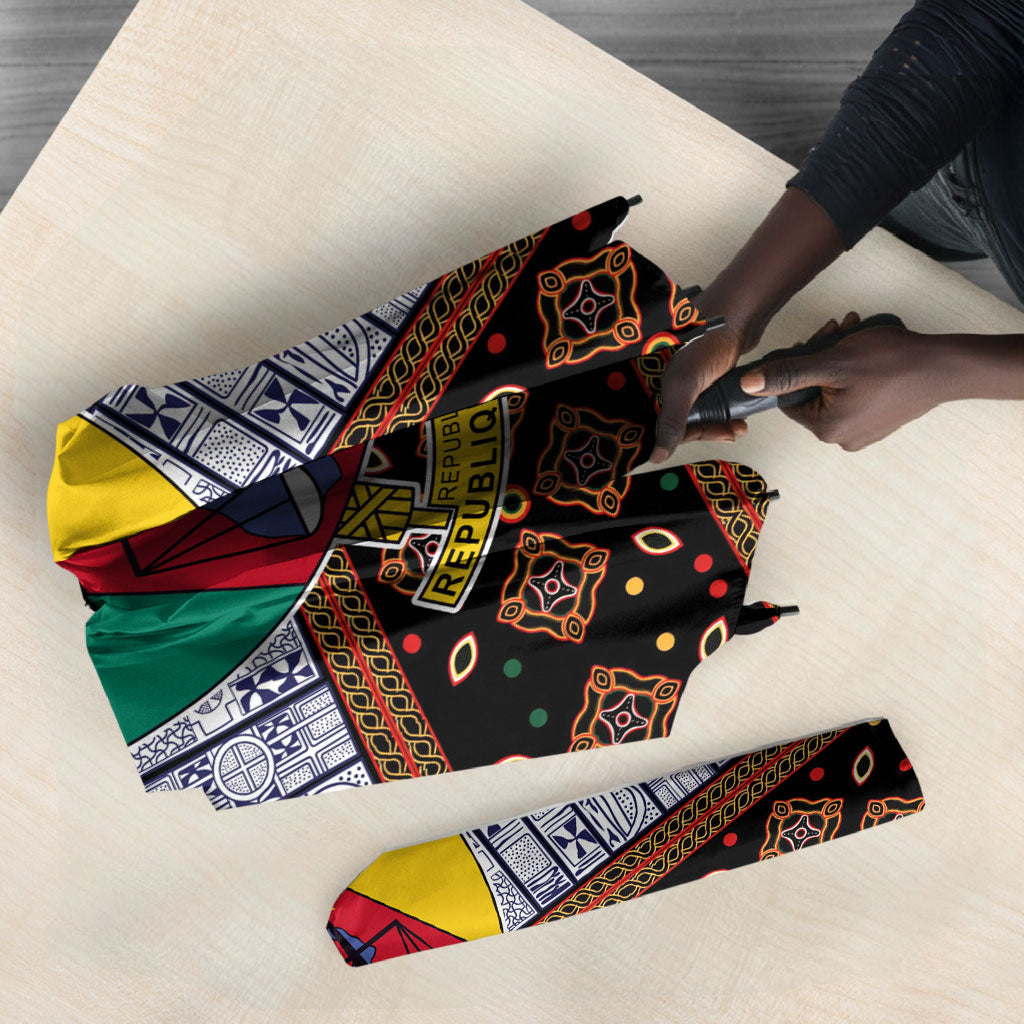 Cameroon Toghu Umbrella Flag Coat Of Arms - Traditional Bamenda Art