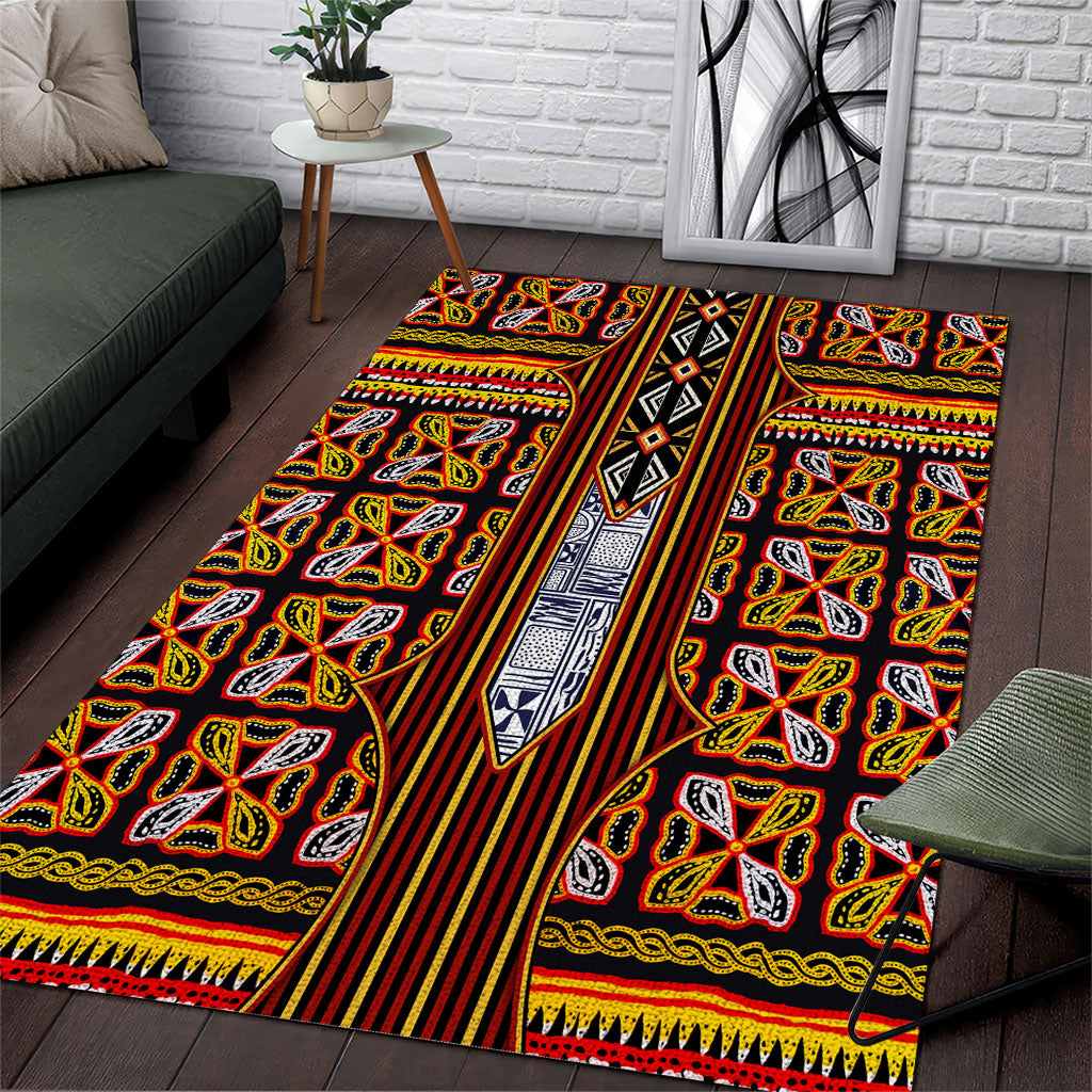 Cameroon Toghu Area Rug Vibrant Bamenda Tribal - Authentic African Folk Art