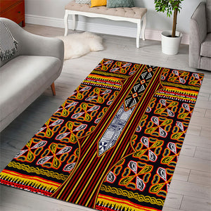 Cameroon Toghu Area Rug Vibrant Bamenda Tribal - Authentic African Folk Art