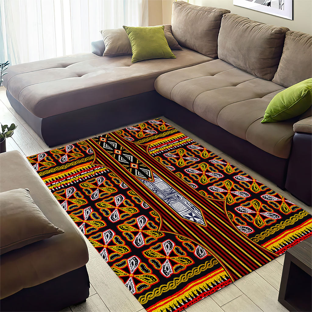 Cameroon Toghu Area Rug Vibrant Bamenda Tribal - Authentic African Folk Art