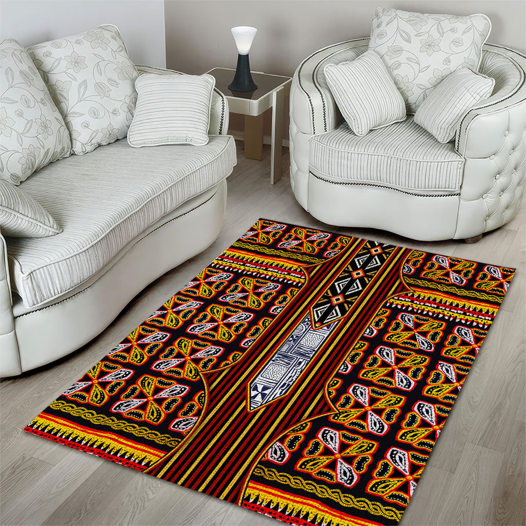 Cameroon Toghu Area Rug Vibrant Bamenda Tribal - Authentic African Folk Art