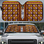 Cameroon Toghu Auto Sun Shade Vibrant Bamenda Tribal - Authentic African Folk Art