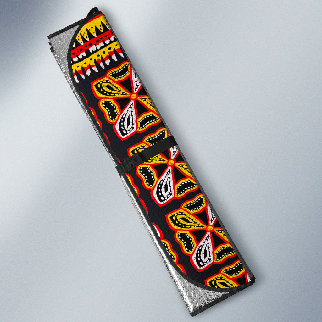 Cameroon Toghu Auto Sun Shade Vibrant Bamenda Tribal - Authentic African Folk Art