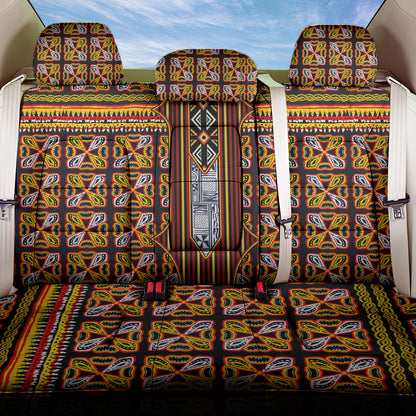Cameroon Toghu Back Car Seat Cover Vibrant Bamenda Tribal - Authentic African Folk Art