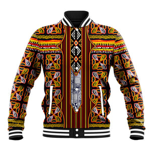 Cameroon Toghu Baseball Jacket Vibrant Bamenda Tribal - Authentic African Folk Art