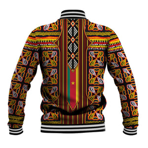 Cameroon Toghu Baseball Jacket Vibrant Bamenda Tribal - Authentic African Folk Art