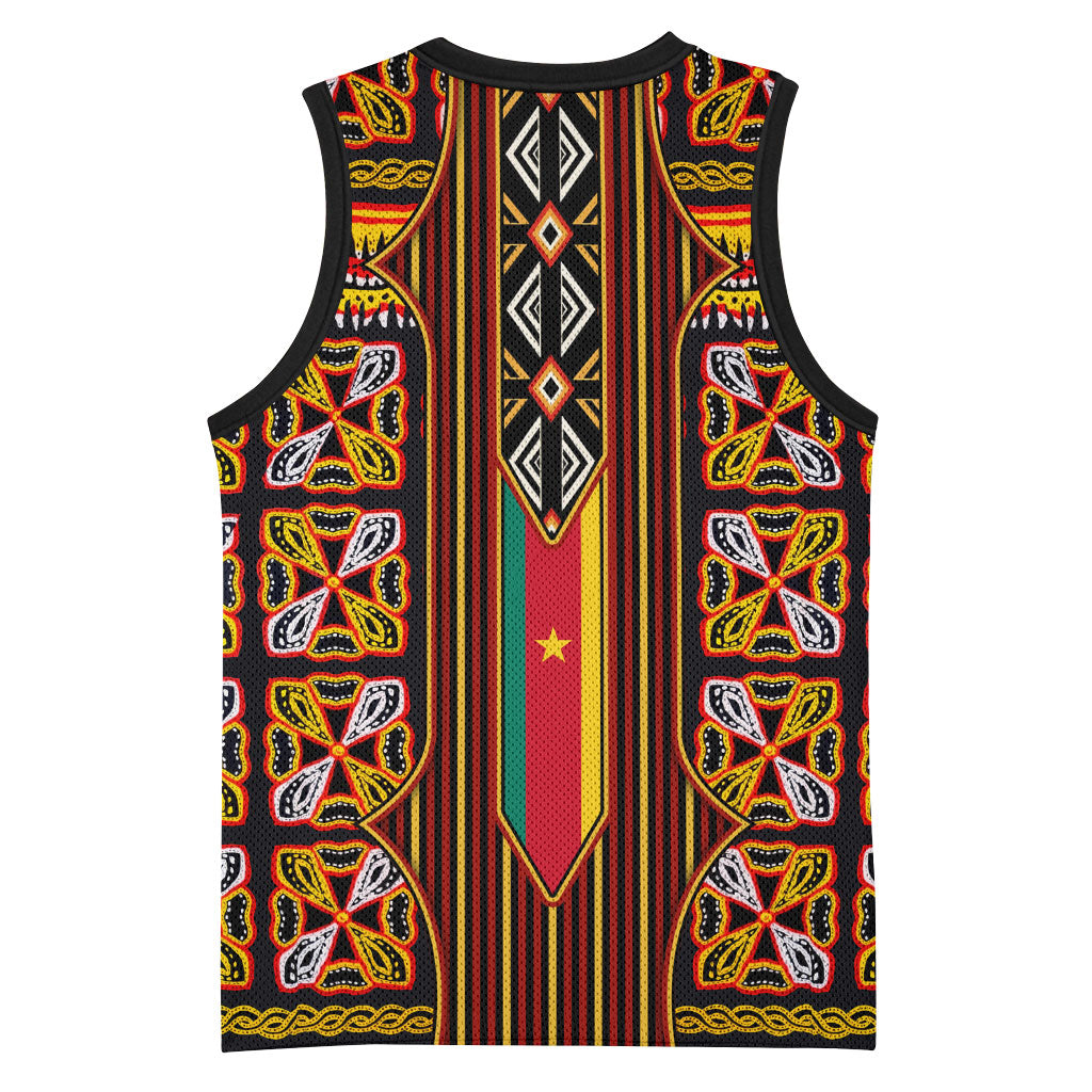 Cameroon Toghu Basketball Jersey Vibrant Bamenda Tribal - Authentic African Folk Art